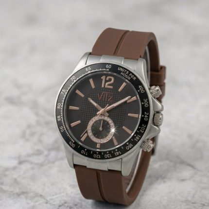 Round Dial Rubber Silicone Strap Watch with Magnet Lock - brown - Men's Watches - Buy Online in Pakistan at Areeba Mart