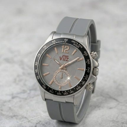 Round Dial Rubber Silicone Strap Watch with Magnet Lock - grey-silver - Men's Watches - Buy Online in Pakistan at Areeba Mart