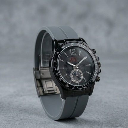 Round Dial Rubber Silicone Strap Watch with Magnet Lock - grey - Men's Watches - Buy Online in Pakistan at Areeba Mart
