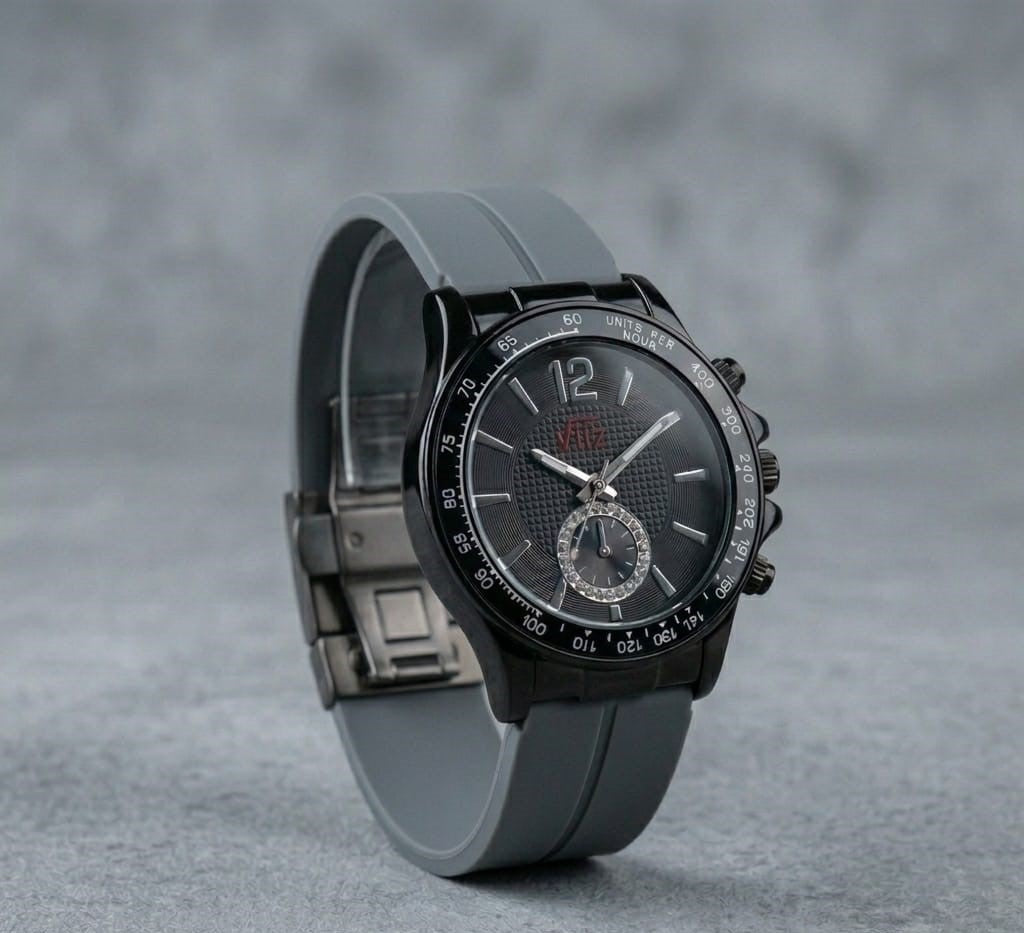 WhatsAppImage2026-03-28at5.29.50PM Round Dial Rubber Silicone Strap Watch with Magnet Lock - grey - Men's Watches - Buy Online in Pakistan at Areeba Mart