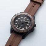 Alpha "Panda" Diver   “Silicone Strap Sports Edition(Non Rotational Bezel) - brown