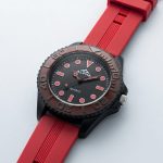 Alpha "Panda" Diver   “Silicone Strap Sports Edition(Non Rotational Bezel) - red
