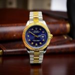 Rolex Date Just in Premium Quality Stainless Steel - 2-tone-green-dial - Men's Watches - Areeba Mart Pakistan
