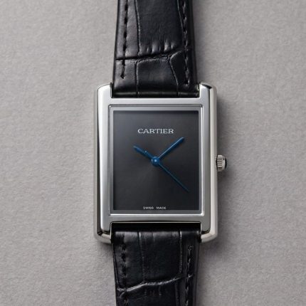 Cartier TANK Watch in Plain Dial Leather Strap - black-arabic - Men's Watches - Buy Online in Pakistan at Areeba Mart