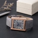 Universe Point Tank OLD MONEY in Leather Strap - black-golden-plain-dial - Men's Watches - Areeba Mart Pakistan